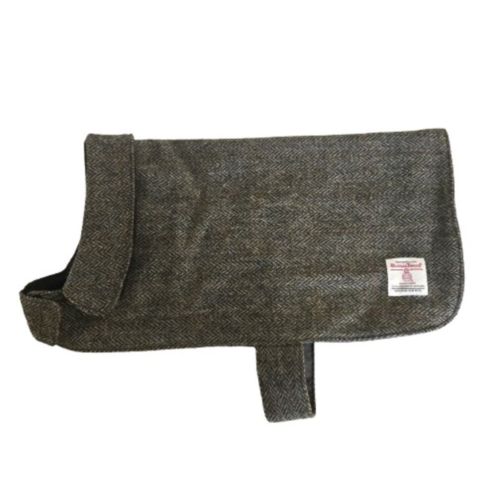 Eliz Scott Harris Tweed Herringbone Dog Coat Size 4 NWT